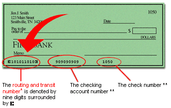 How to find routing number on check